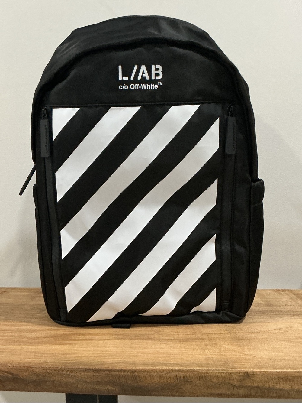Off-White Black & White Diagonal Front Backpack Lg. NWT Unisex